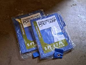 lot 628 image: Lot of (2) Poly Tarps 5x7