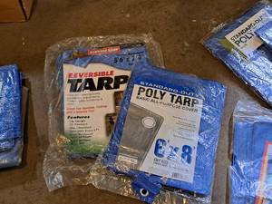 lot 630 image: Lot of (2) Poly Tarps - 6x8 and 5.5x7.5