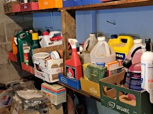 lot 641 image: Shelf Lot - Deer Stopper, AntifreezeCoolant, Windshield Fluid, Bug Spray, Pruning Seal