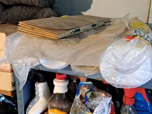 lot 647 image: Lot of (4) Rolls of Poly Sheeting - (3) used and (1) new