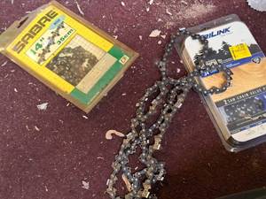 lot 767 image: Lot of (4) Assorted Saw Chains - 8 (new), 12, 14 (new), 18