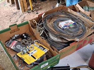lot 827 image: Lot of (1 Box) Assorted Wire, Cables, Extra Anchors, Cinches