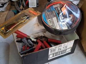 lot 897 image: Lot of (1 Box) Jumper Cables, Battery Cables and Connectors