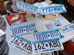 lot 906 image: Lot of (8) Assorted Minnesota License Plates
