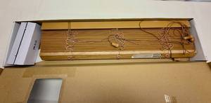 lot 8 image: Faux Oak Wood Blinds 28.5x72