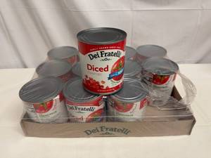lot 37 image: 12x 28oz Dei Fratelli Diced Tomatoes