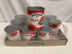 lot 38 image: 12x 28oz Dei Fratelli Diced Tomatoes