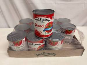lot 39 image: 12x 28oz Dei Fratelli Diced Tomatoes