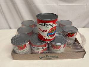 lot 42 image: 12x 28oz Dei Fratelli Diced Tomatoes