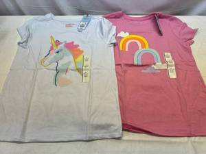 lot 205 image: 2 of Each Size Large(10-12)Cat & Jack Rainbow & Unicorn Girls T-Shirts