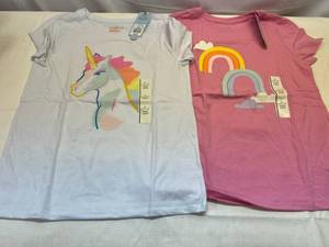 2 of Each Size Large(10-12)Cat & Jack Rainbow & Unicorn Girls T-Shirts