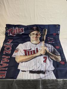 lot 13 image: Full Size Joe Mauer Flag  Penant