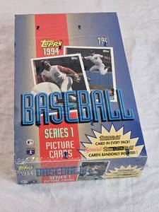 lot 24 image: Unopened Box of 1994 Topps Baseball Series 1 Picture Cards - 36 Packs