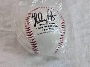 lot 57 image: Nolan Ryan Facsimile Auto Baseball with Statistics