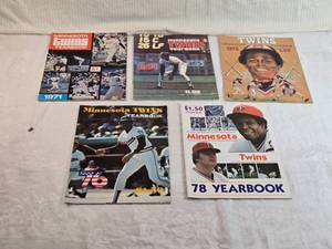 lot 73 image: Lot of 5 Minnesota Twins Yearbooks from the 1970s