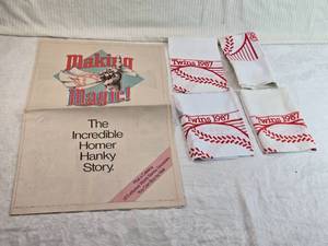 lot 80 image: Lot of 1987 Twins Homer Hankies with Newspaper Story about them