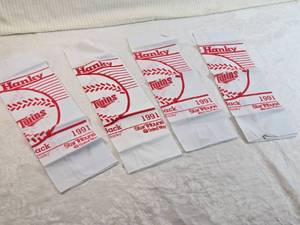 lot 83 image: Lot of 4 1991 Official Star Tribune Homer Hankies