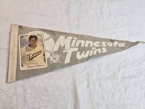 lot 114 image: Vintage Minnesota Twins Pennant Featuring Harmon Killebrew Photo
