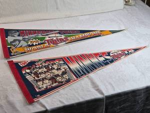 lot 116 image: Lot of 2 Minnesota Twins 1991 World Series Champions Pennants
