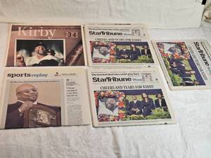 lot 132 image: Lot of Kirby Puckett Memorabilia Newspapers