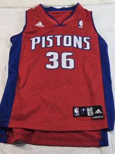 lot 158 image: Detroit Pistons NBA Jersey by Adidas Size S (Might be Childrens Small)