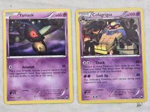 lot 174 image: Lot of Two Pokemon Trading Cards Yamask and Cofagrigus
