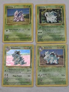 lot 178 image: Lot of Pokemon Trading Cards featuring Nidoran, Nidorina, and Nidoqueen.