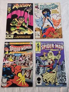 lot 184 image: Lot of Four Robin and Spider-man and Spider-Woman