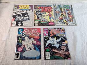 lot 195 image: Lot of Marvel Comic Books Featuring Iron Man and Silver Surfer