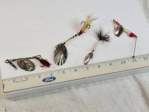 lot 236 image: Vintage Fishing Lures One Labeled Rooster Tail and another Erie Dearie
