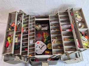 lot 259 image: Plano Tackle Box with Assorted Fishing Gear