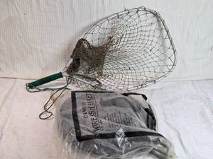 lot 281 image: Landing Net and Wire Fish Basket