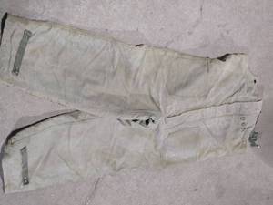 lot 284 image: Vintage USN Navy Department Pants with Suspenders Label Reads NAVY DEPARTMENT CONTRACT NXsx-16638 SMALL.