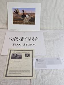 lot 296 image: 2006 Minnesota Pheasant Habitat Stamp Print by Scot Storm Signed and numbered 14612500