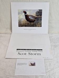 lot 305 image: 2000 Minnesota Pheasant Habitat Stamp Print by Scot Storm, Signed and numbered 14612500.