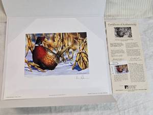 lot 306 image: 1998 Minnesota Pheasant Habitat Stamp Print by Kevin Nelson, Signed and numbered 14612500