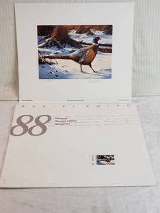 lot 308 image: 1988 Minnesota Pheasant Habitat Stamp Print by Daniel Smith, Signed and Numbered 29803500
