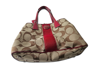 Coach Signature Canvas & Leather Handbag (Style F17424)