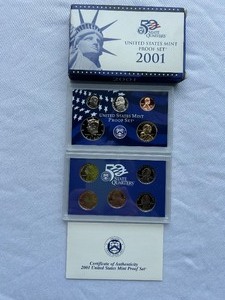 lot 13 image: 2001 U.S. Mint Proof Set - 10pc Set