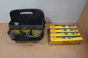 lot 71 image: DeWalt 15 Gauge DA Style Angled Finish Nails with Caddy