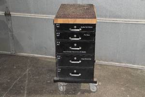 lot 80 image: Rolling Tool Box - Buffer Parts and Accessories, Pipe Wrenches, Pry Bars