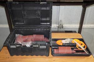lot 83 image: Tool Box with Assorted Sandpaper for Drum Sander