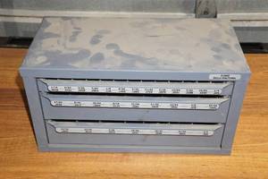 lot 84 image: Drill Bit Organizer with Large Assortment of Bits