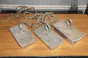 lot 134 image: 3 Large Tripod Weights