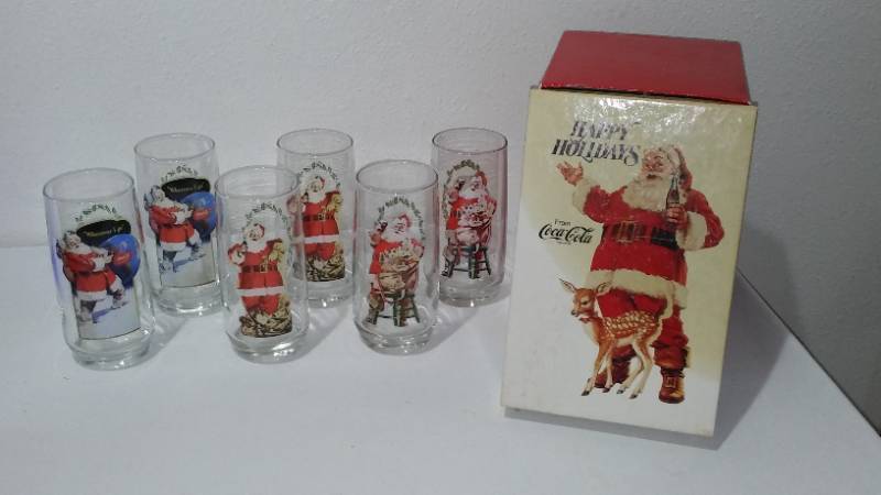 lot 38 image: Coca-Cola, Coke  Santa Coca Cola Tumblers (6) In Original Box, 93761.