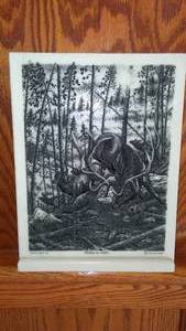 lot 69 image: Heading for Timber by Scott Hayes, etched Marble.