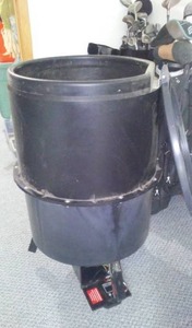 lot 102 image: 40 gal. Directional Poly Barrel Feeder, Wild game Innovations.