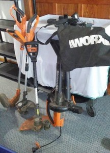 lot 185 image: IWORX Rechargeable Yard Tools with Charger and Batteries.