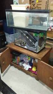 lot 206 image: Aquariums (3), Supplies and Stand. 5
