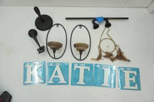 lot 25 image: Wall Candle Holders, Microphone stand, towel rack and more